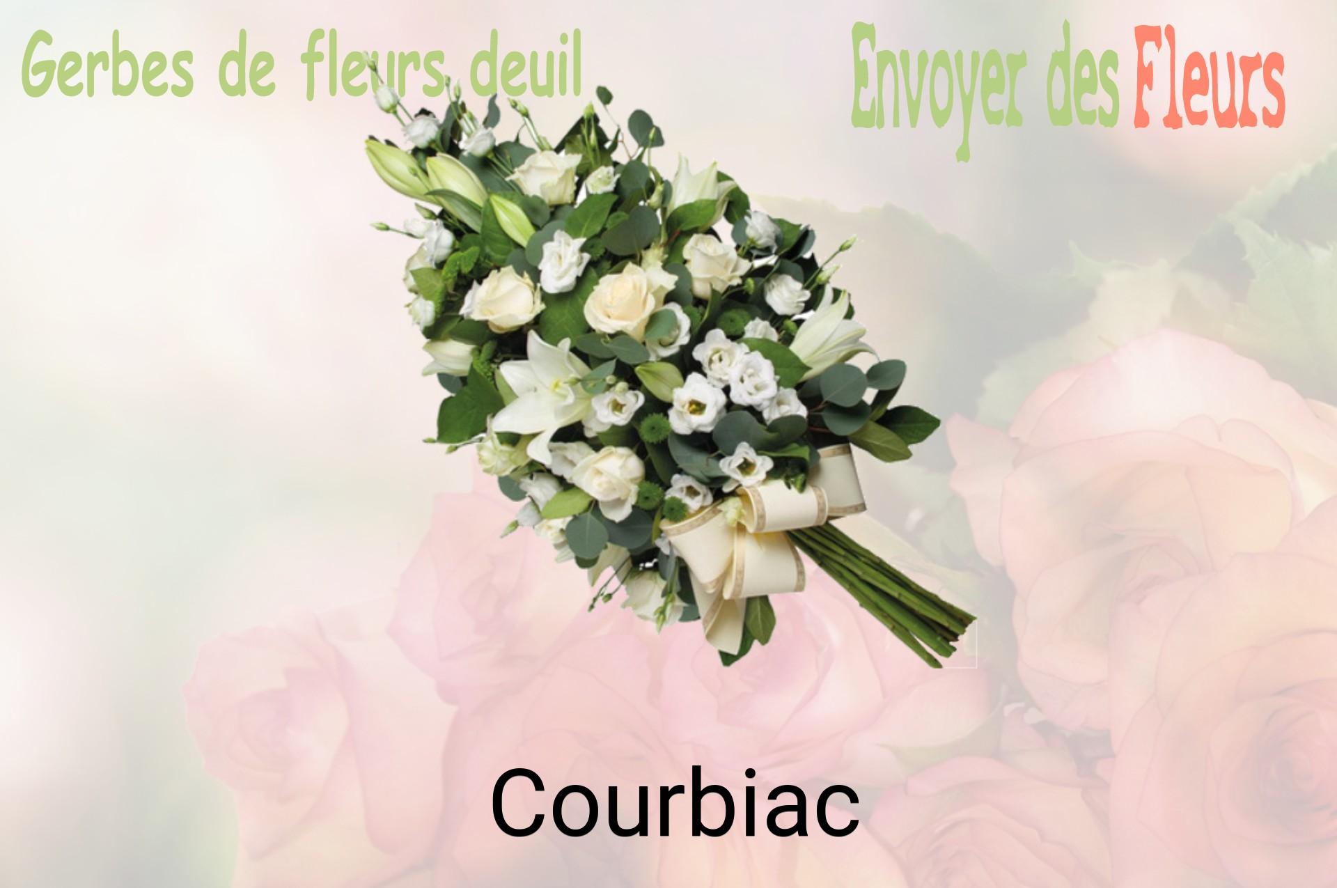 Gerbe de fleurs de deuil livrée à Courbiac